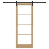 Sliding Door Natural and Black 83 x 211 cm 3332391