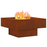 Fire Pit Brown 80 x 80 x 40 cm Weathering Steel 858957