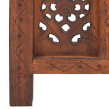 Hand carved 3-Panel Room Divider Brown 120x165 cm Solid Mango Wood 285324