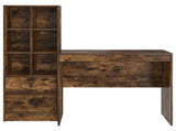 Desk with Drawer with Shelf with Storage 2 pcs Smoked Oak 3337365