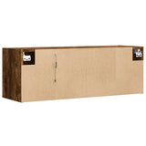 TV Wall Cabinet with LED Lights Smoked Oak 100x31x35 cm 852268
