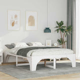 Bed Frame White 140 x 200 cm Solid Pine Wood 872987