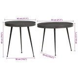 Coffee Table 2 pcs Black Engineered Wood 373636