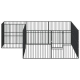 Dog Playpen 12 Panels Black Galvanised Steel 3209558