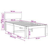 Single Bed Frame with Headboard ROSTOCK Natural 90 x 200 cm 903456