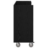 Golf Cabinet with Wheel Plain Black Oak 120 x 45 x 98 cm 899472