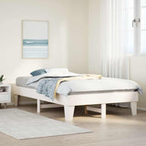 Bed Frame without Mattress White 120x190 cm Small Double Solid Wood Pine 855374