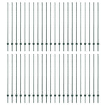 Fence Posts Green 44 pcs Green Metal 3335925