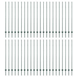 Fence Posts Green 44 pcs Green Metal 3335925