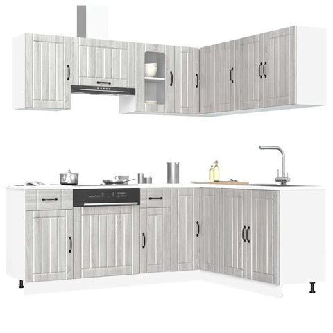 ZNTS 11 Piece Kitchen Cabinet Set Lucca Grey Sonoma Engineered Wood 3314957