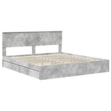 Storage Bed Concrete Grey 180 x 200 cm Engineered Wood 3410773