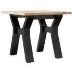 ZNTS Coffee Table Y-Frame 40x40x35 cm Solid Wood Pine and Steel 3282702