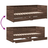 Daybed Brown Oak Engineered wood Small Single 3280866