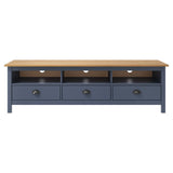 TV Cabinet Hill Grey 158x40x47 cm Solid Pine Wood 288929
