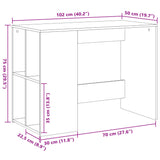 Desk Grey Sonoma 102x50x75 cm Engineered Wood 840546