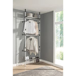 ZNTS Telescopic Wardrobe System with Rods and Shelf Aluminium 321114