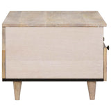 Coffee Table with Shelf White 80 x 54 x 40 cm Solid Acacia wood 4018129