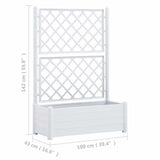 Garden Planter with Trellis 100x43x142 cm PP White 313983
