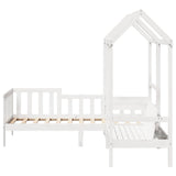 Day Bed and Bench Set with Roof without Mattress White 80x200 cm 3282271