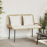 Garden Bench Brown and Black and Cream Poly rattan and steel 42010360