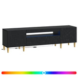 LED TV Cabinet Black Engineered Wood 897126