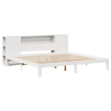 Bookcase Bed without Mattress White 180x200 cm Super King Solid Wood Pine 3322522