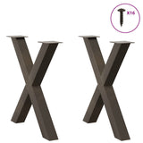 Dining Table Legs X-Shaped 2 pcs Natural Steel 70x cm Steel 4012979