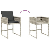 11 Piece Garden Dining Set with Cushions Light Grey Poly Rattan 3211391