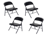 4pcs Elegant Foldable Iron & PVC Chairs for Convention & Exhibition Black 41844164