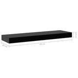 Floating Wall Shelves 2 pcs Black 40x20x3.8 cm 288200