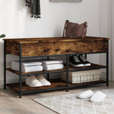 Shoe Bench Smoked Oak 100x42.5x50 cm Engineered Wood 839035
