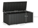 336 Litre Garden Storage Box, Water-resistant Heavy Duty Double Wall Plastic Container, Extra Large T3398P317627