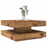 Coffee Table 360-Degree Rotatable Old Wood 70x70x34.5 cm 858486