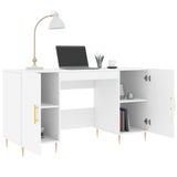 Desk White 140x50x75 cm Engineered Wood 829532