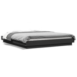 Bed Frame with LED Lights without Mattress Black 150x200cm 3281092