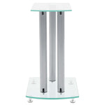 ZNTS Aluminum Speaker Stands Transparent Safety Glass 2pcs 50138