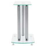 ZNTS Aluminum Speaker Stands Transparent Safety Glass 2pcs 50138
