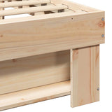 Bed Frame with Headboard Brown 75 x 190 cm Solid Pine Wood 872509