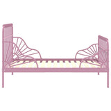 Extendable Bed Frame without Mattress Pink Metal 80x130/200 cm 324743