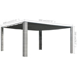 Gazebo with Sliding Roof Poly Rattan 400x400x200 cm Grey and Anthracite 44819