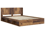 Bed Frame with Storage and Headboard Old Wood 120 x 200 cm 3413875