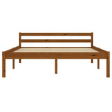 Bed Frame without Mattress Honey Brown Solid Pine Wood 140x200cm 283211