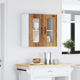 Kitchen Wall Cabinet with Glass Door Kalmar Old Wood Engineered Wood 853675