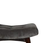 Grey Cotton Velvet Curved Bench IN933