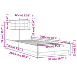Bed Frame without Mattress Smoked Oak 90x200 cm 3209944