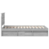 Bed Frame Grey Sonoma 90 x 190 cm Solid Pine Wood 3411060