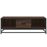 ZNTS Coffee Table Brown Oak 100x57x35 cm Engineered Wood and Metal 848763