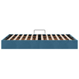 Storage Bed with Mattress Dark Blue 120 x 200 cm Velvet 3370086