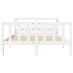 Bed Frame without Mattress White 160x200 cm Solid Wood Pine 3305909