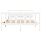 Bed Frame without Mattress White 160x200 cm Solid Wood Pine 3305909